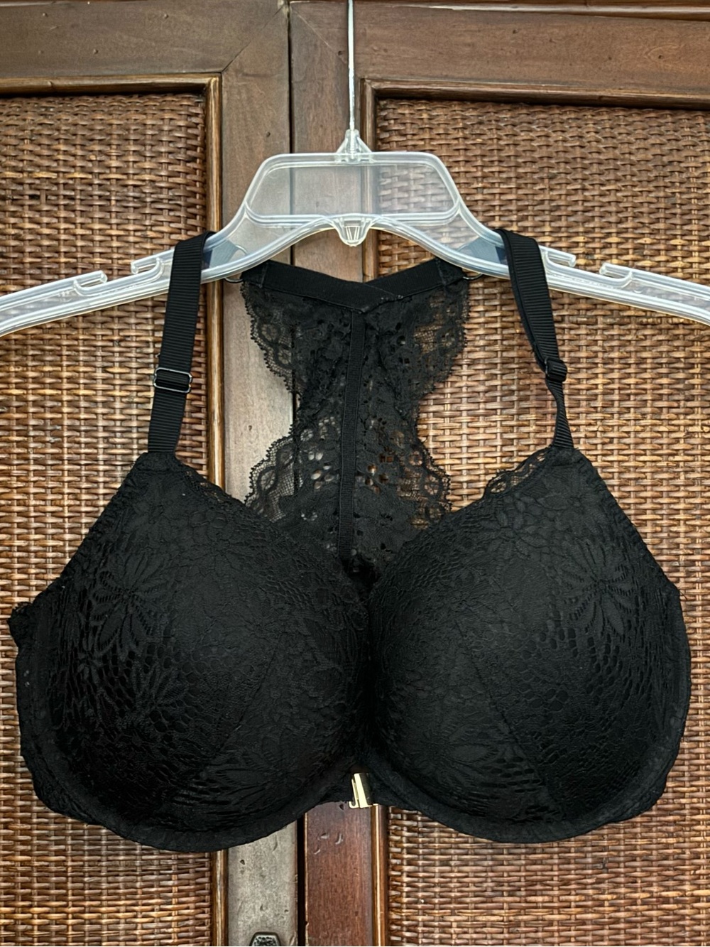 auden | 40D | Black Lace Plunge Coverage Push-Up Racerback bra
